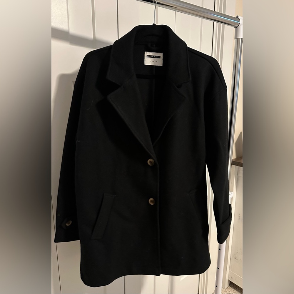 Noisy May Black Oversized‎ Button-Up Coat size XS